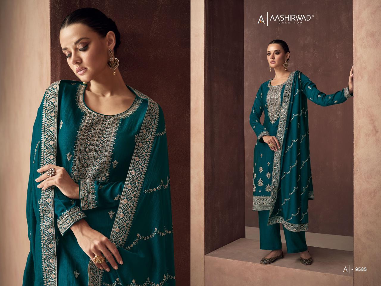 Gulkand Zaha By Aashirwad 9582-9586 Wedding Salwar Suit Catalog